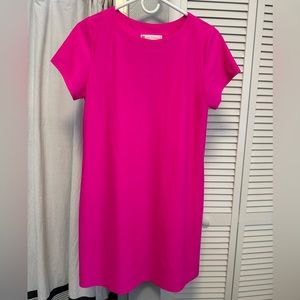 Jude Connally.
Ella Ponte Stretch Barbie 
Short Sleeve Shift Dress pink sz small